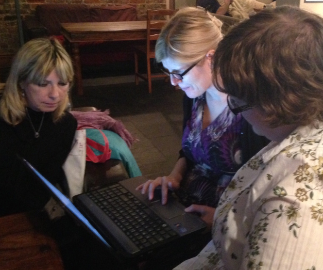 Alison Mel and Becky at a social media surgery in Dudley